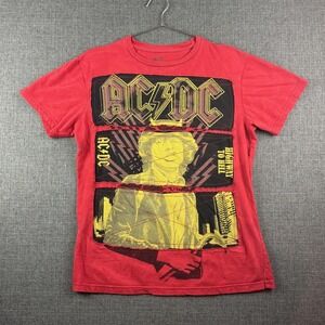 ACDC Shirt Mens Large Red Rockware Highway‎ To Hell Angus Young Band Tee Music